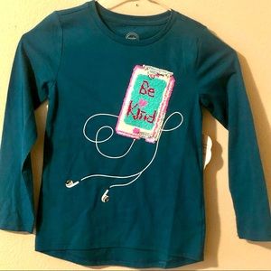 Be kind Girls short with Sequin cell phone size XS(4/5)